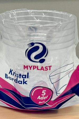 MyPlast Kristal Bardak - Plastik Bardak - 5 Adet